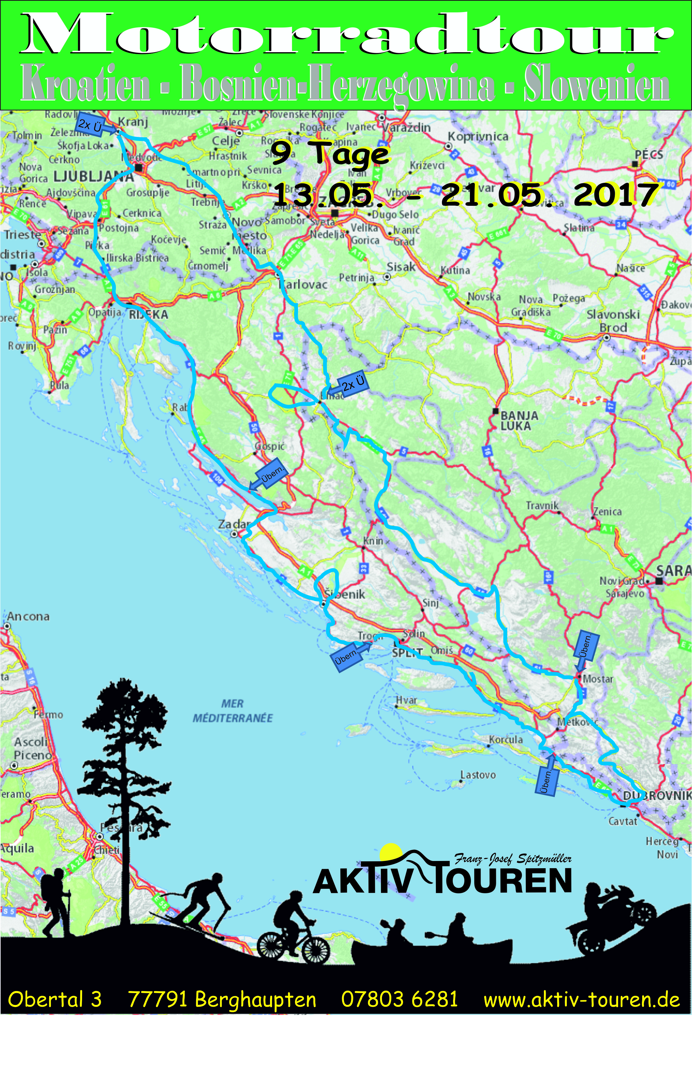 Karte Kroatientour 